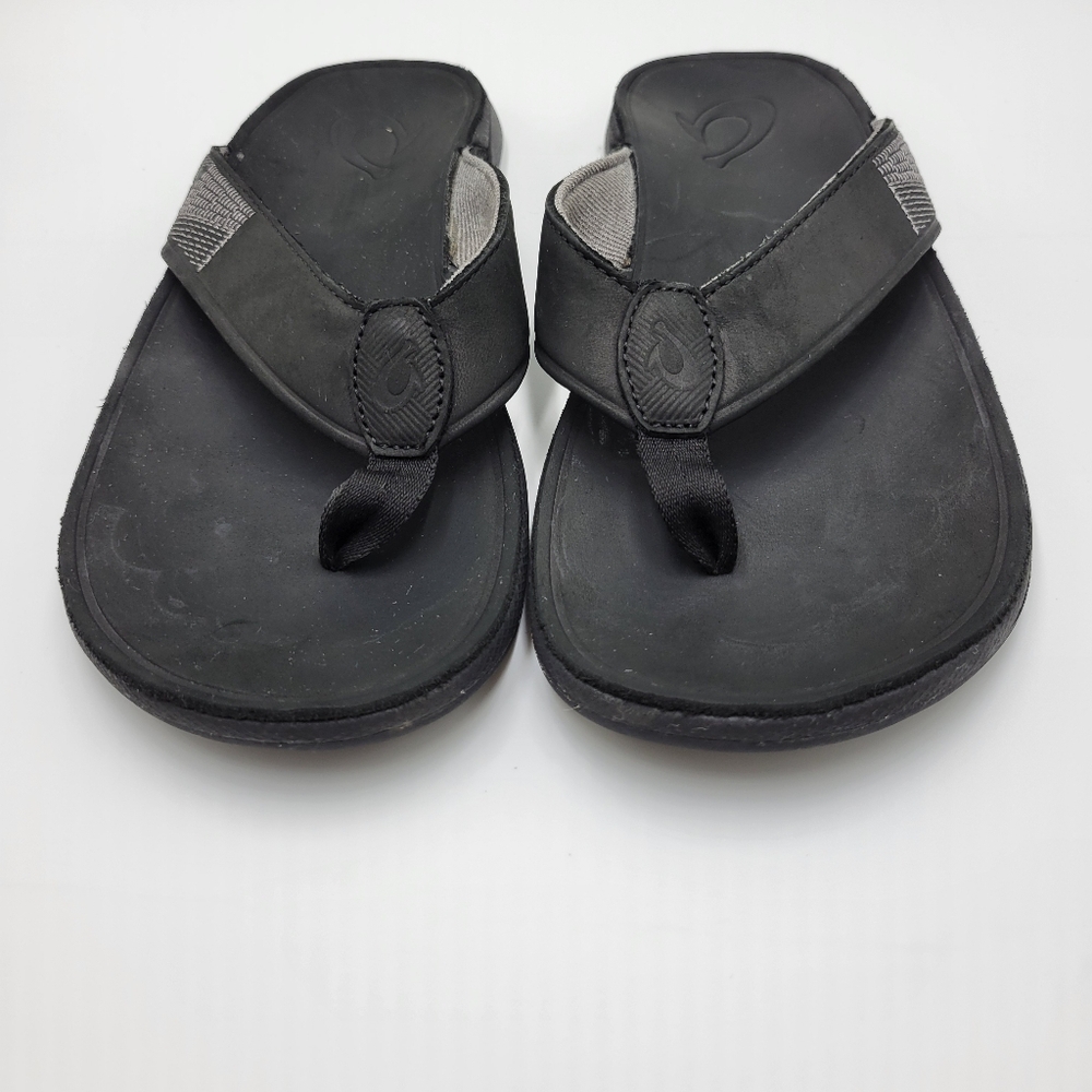 OluKai Ohana Pre-owned Men's Flip Flops Black Size US 8M